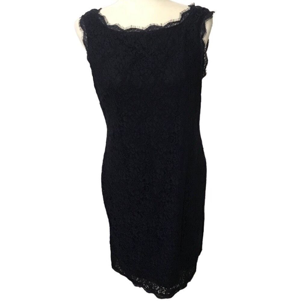 Adrianna Pappel Blue Lace Sleeveless‎ Dress size 12